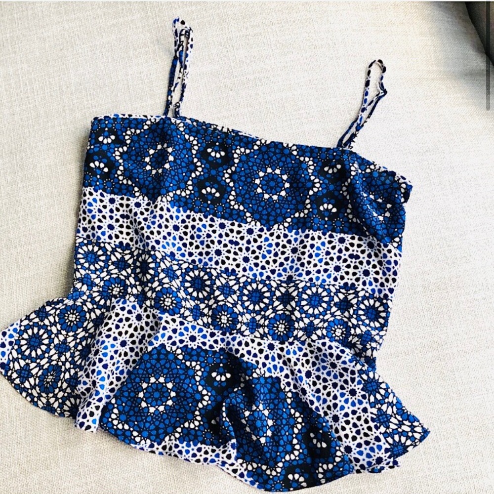 AQUA blue patterned top